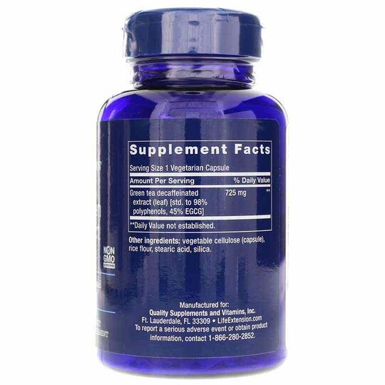 Mega Green Tea Extract Decaffeinated, 100 Veg Capsules, LFE