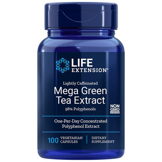 Mega Green Tea Extract (Lightly Caffeinated), 100 Veg Capsules, LFE