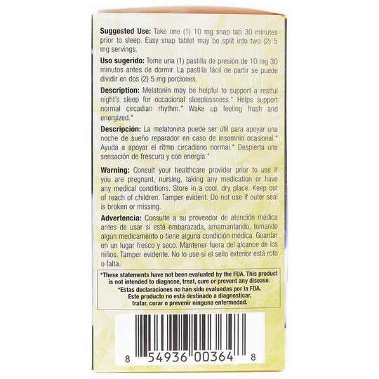 Melatonin 10 Mg, 60 Snap Tabs, BNU