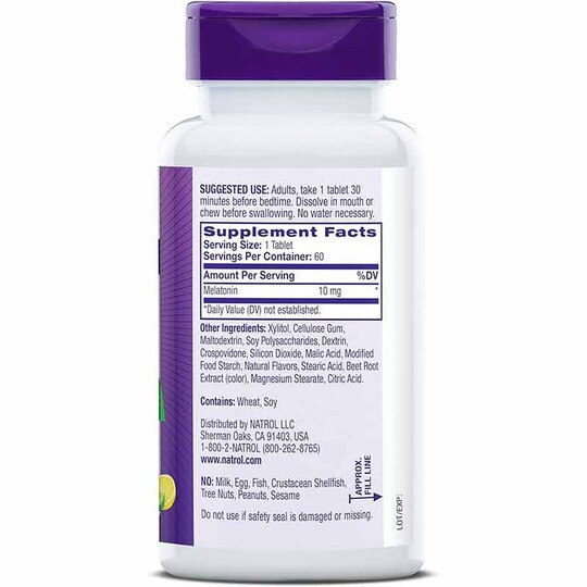 Melatonin 10 Mg Fast Dissolve, 60 Tablets, NTR