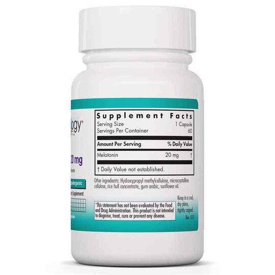 Melatonin 20 Mg, 60 Veg Capsules, NTC