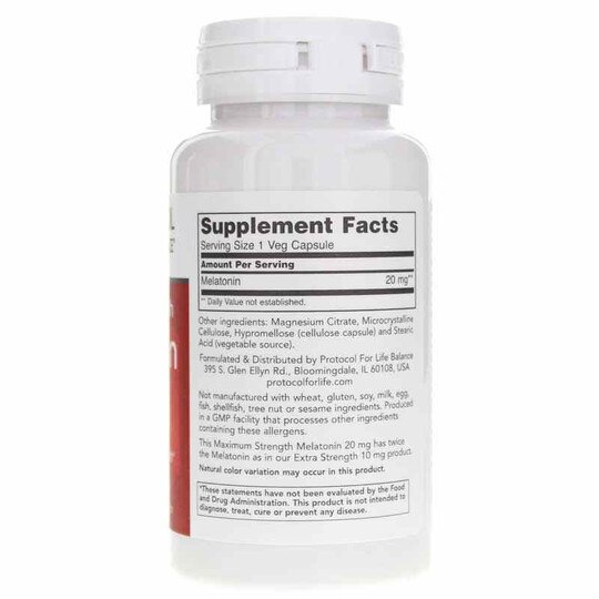 Melatonin 20 Mg Maximum Strength, 90 Veg Capsules, PFLB