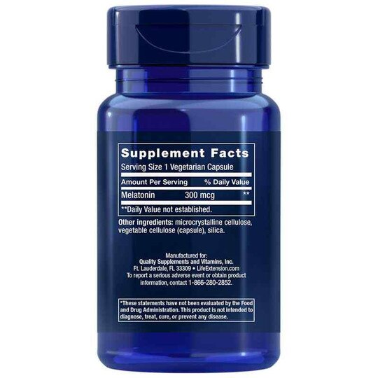 Melatonin 300 Mcg, 100 Veg Capsules, LFE