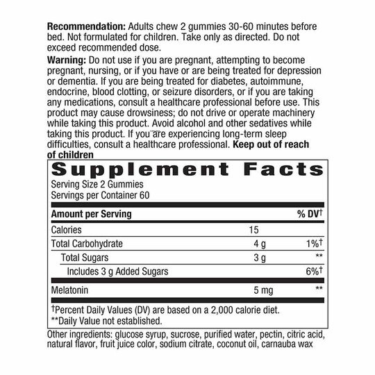 Melatonin Gummies 5 Mg, 120 Gummies, NWA