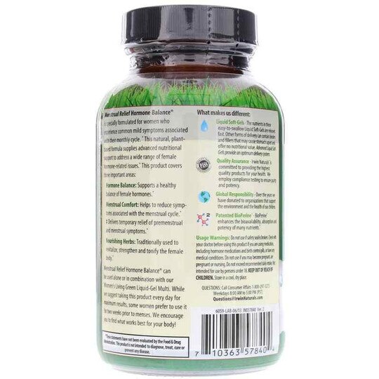 Menstrual Relief Hormone Balance, 84 Liquid Softgels, IRN