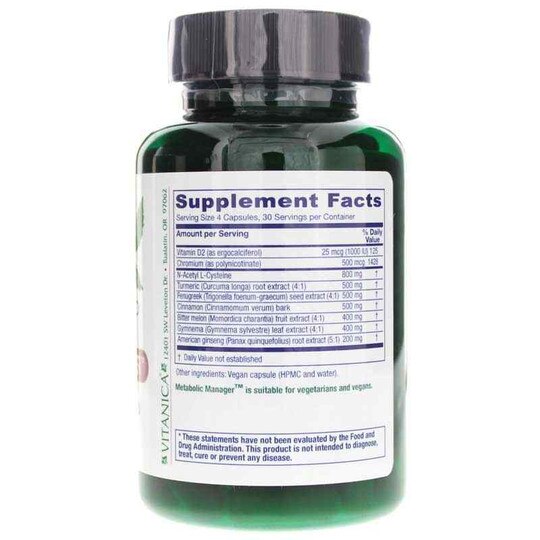 Metabolic Manager Pro, 120 Vegan Capsules, VTAP