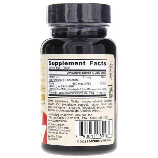 Methyl B-12 & Methyl Folate Lemon, 100 Chewable Tablets, JRF