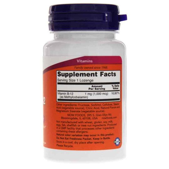 Methyl B-12 1000 Mcg, 100 Lozenges, NOW