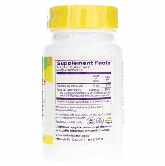 Methyl Folate 800 Mcg, 120 Veg Capsules, HLO