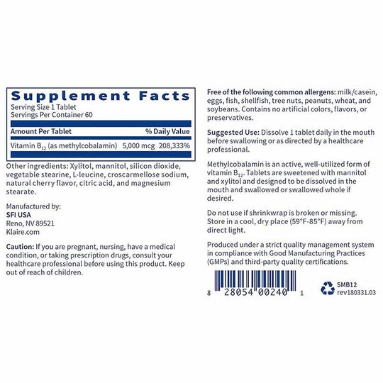 Methylcobalamin 5000 Mcg, 60 Tablets, KL