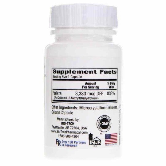 Methylfolate 5-MTHF, 60 Capsules, BTP