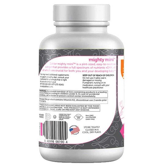 Mighty Mini Prenatal + DHA, 90 Softgels, ZHL