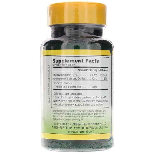 Migrelief for Migraine Sufferers, 60 Caplets, AKS