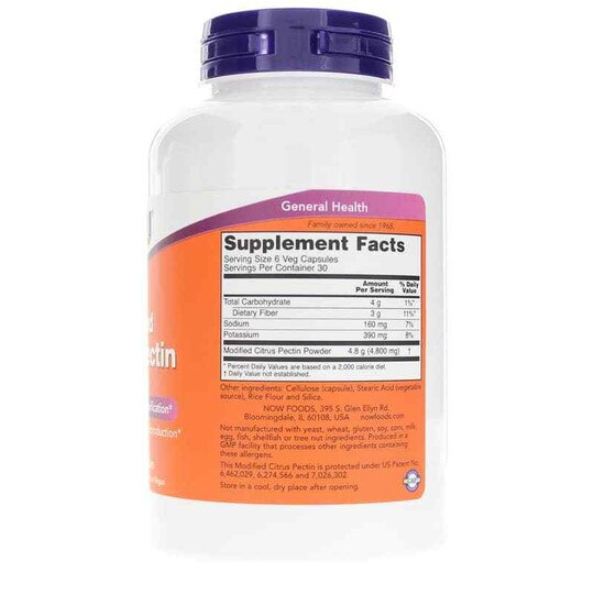 Modified Citrus Pectin 800 Mg, 180 Veg Capsules, NOW