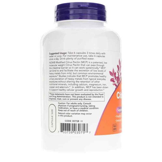 Modified Citrus Pectin 800 Mg, 180 Veg Capsules, NOW