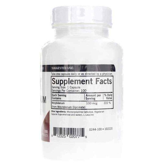 Molybdenum 100 Mcg, 100 Capsules, KRK