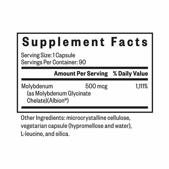 Molybdenum 500 Mcg, 90 Veg Capsules, SKH