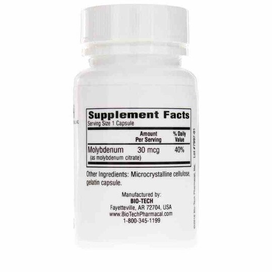 Molybdenum Citrate, 100 Capsules, BTP