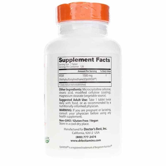 MSM 1500 Mg, 120 Tablets, DRB