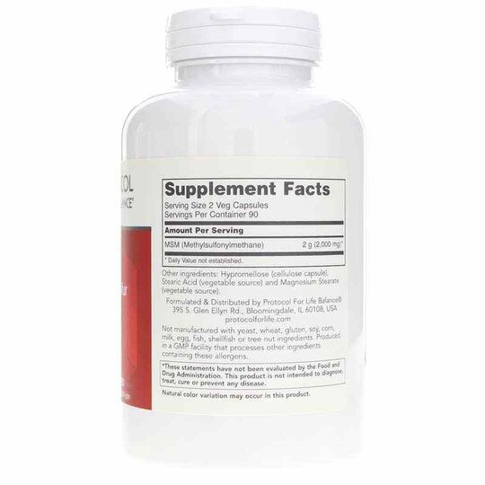 MSM Bio-Available Sulfur 1000 Mg, 180 Veg Capsules, PFLB