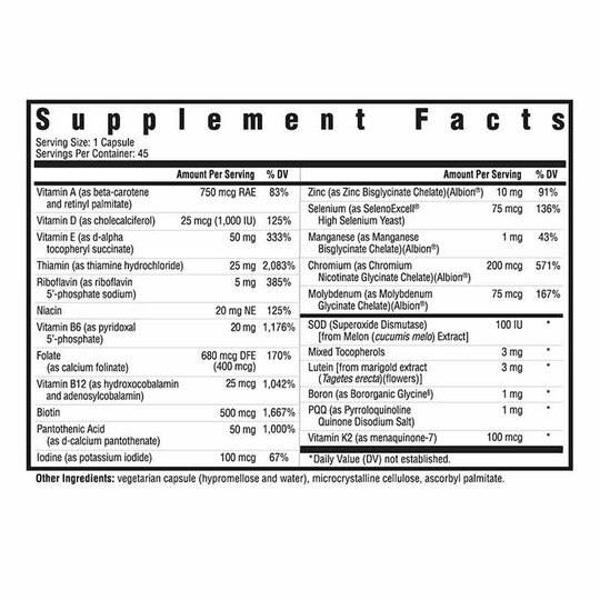 Multivitamin One MF Methyl-Free, 45 Veg Capsules, SKH