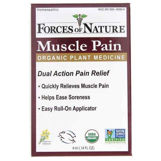 Muscle Pain Organic Plant Medicine Roll On, .14 Oz, FON