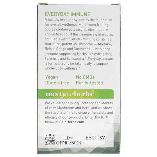 Mushrooms + Herbs Everyday Immune, 60 Vegan Capsules, GH