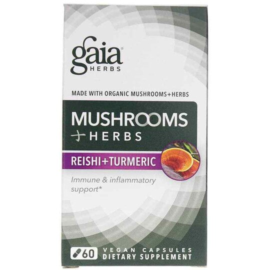 Mushrooms + Herbs Reishi + Turmeric, 60 Vegan Capsules, GH