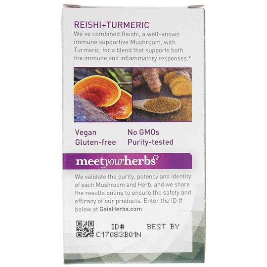 Mushrooms + Herbs Reishi + Turmeric, 60 Vegan Capsules, GH