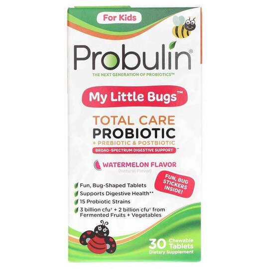 My Little Bugs Total Care Probiotic for Kids, 30 Chewable Tablets, PBLN