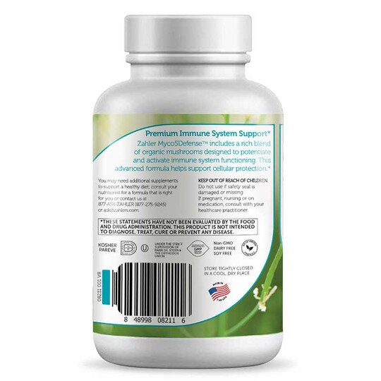 Myco5Defense Organic Mushroom Blend, 60 Capsules, ZHL