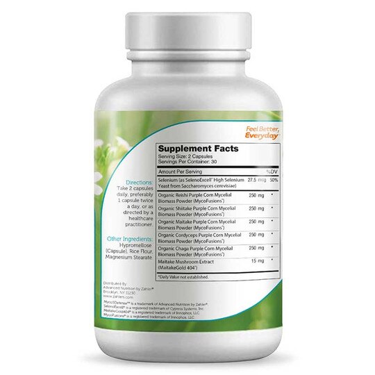 Myco5Defense Organic Mushroom Blend, 60 Capsules, ZHL