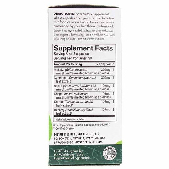 MycoBotanicals Blood Sugar, 60 Veg Capsules, HDF