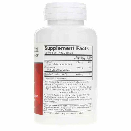 NAC 600 Mg with Selenium & Molybdenum, 100 Veg Capsules, PFLB