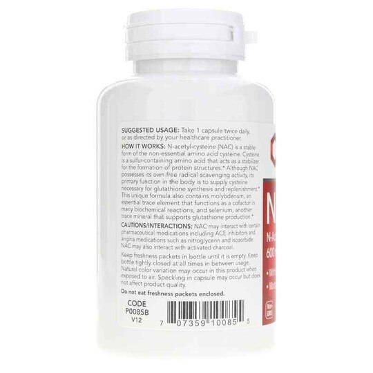 NAC 600 Mg with Selenium & Molybdenum, 100 Veg Capsules, PFLB