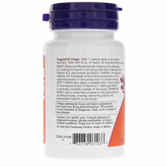NADH 10 Mg, 60 Veg Capsules, NOW