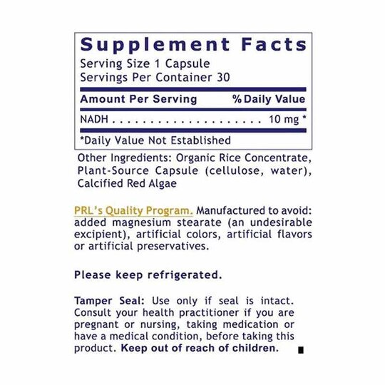 NADH 10 Mg Advanced Brain and Memory Support, 30 Veg Ca, PRL
