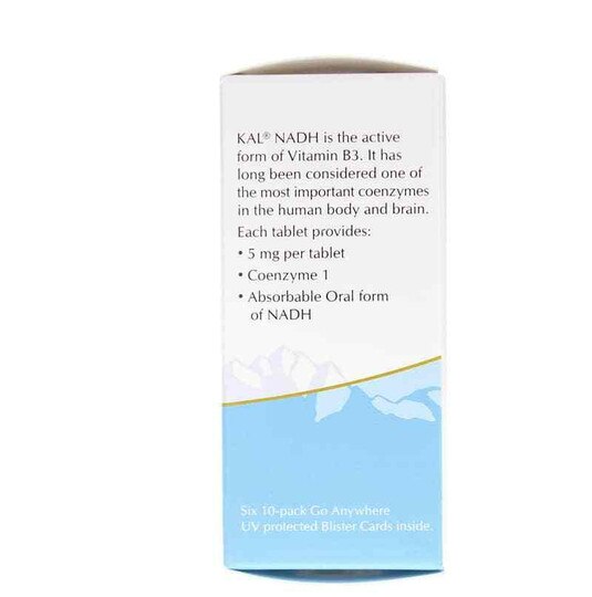 NADH 5 Mg, 60 Tablets, KAL