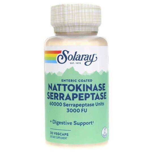 Nattokinase Serrapeptase, 30 Enteric Coated Veg Capsules, SLR