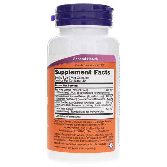 Natural Resveratrol 50 Mg, 60 Veg Capsules, NOW