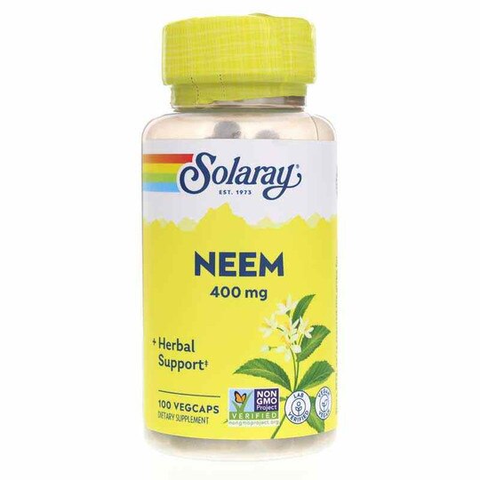 Neem 400 Mg, Organically Grown Formula, 100 Veg Capsule, SLR