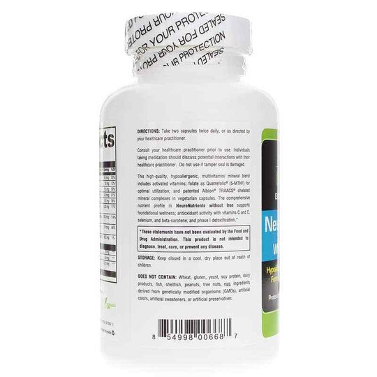 NeuroNutrients without Iron, 120 Veg Capsules, NBX