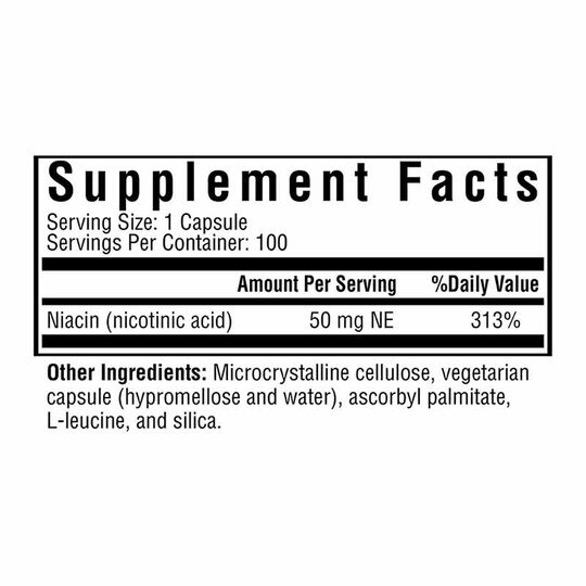 Niacin 50 Mg, 100 Veg Capsules, SKH