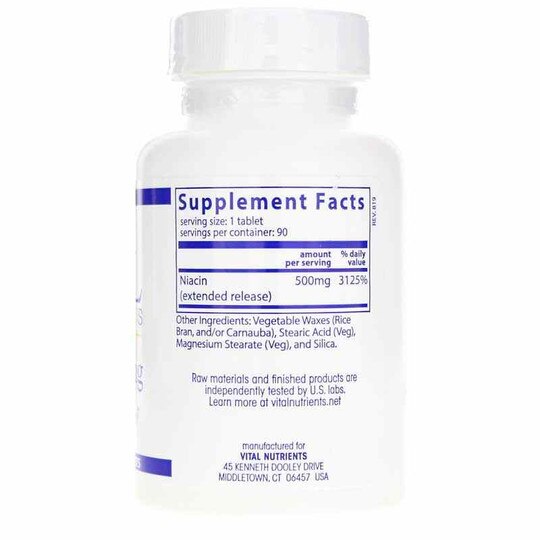 Niacin 500 Mg, 90 Tablets, VTN