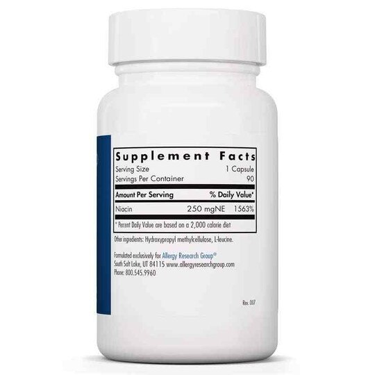 Niacin, 90 Veg Capsules, ARG