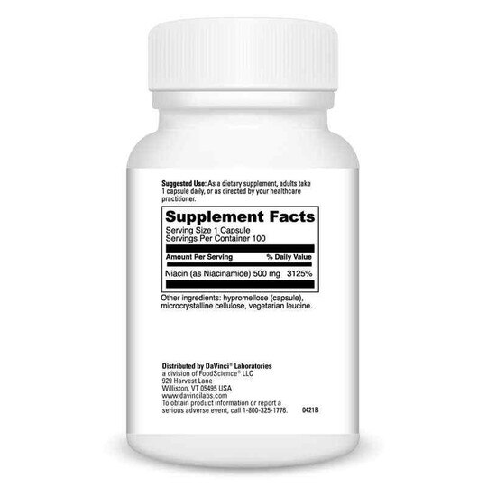 Niacinamide 500 Mg, 100 Capsules, DL