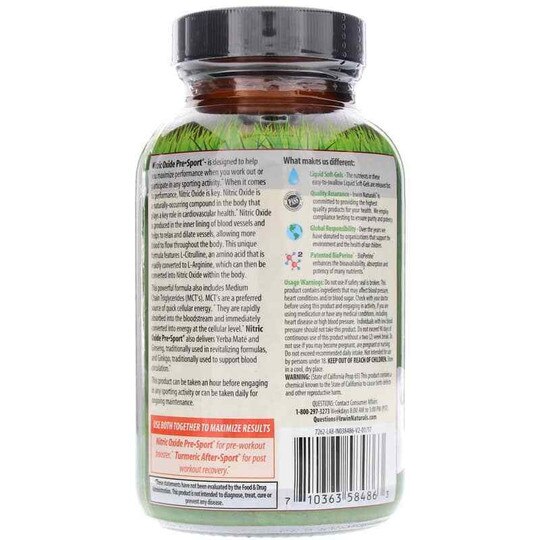 Nitric Oxide Pre-Sport, 60 Liquid Softgels, IRN