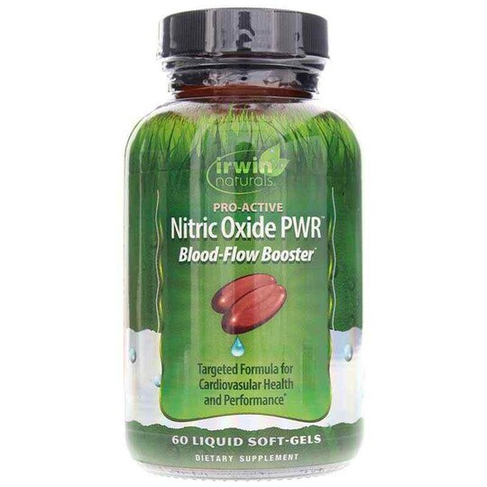 Nitric Oxide PWR Blood-Flow Booster, 60 Liquid Softgels, IRN