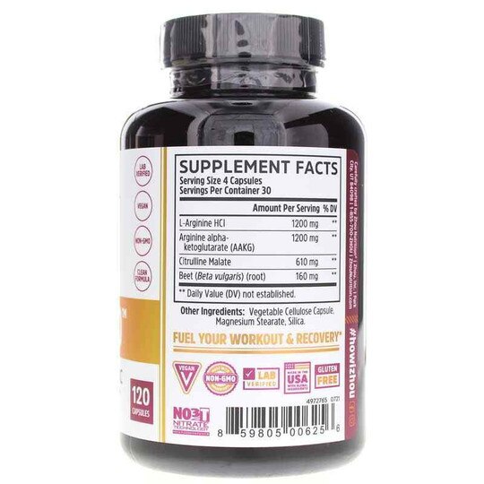 N.O. Pro Nitric Oxide Booster Capsules, 120 Veg Capsule, ZHO