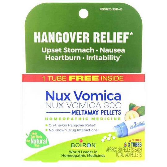 Nux Vomica 30C Bonus Pack, 3 Tubes/240 Pellets, BOR